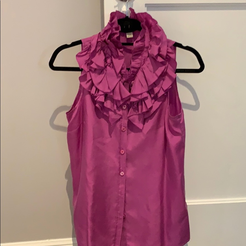 J.crew silk ruffled top